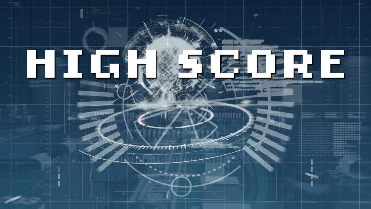 고 점수 텍스트를 전 세계에 애니메이션화하고 데이터 처리