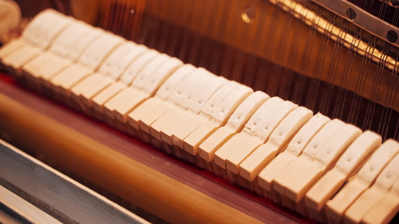 The mechanism of the piano works. The piano mechanism creates sound. How does the piano. How the piano creates sound.