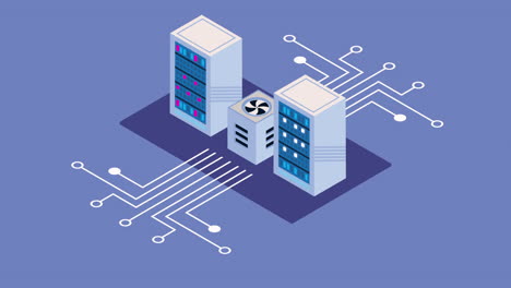 tecnología de gestión de centros de datos isométricos