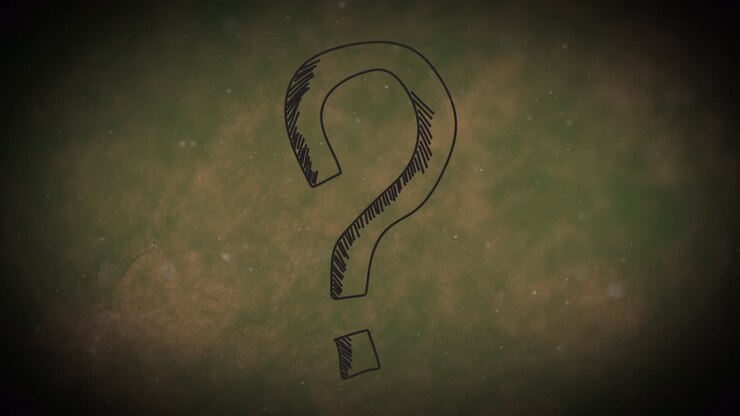 Animation of light spots over question mark on brown background