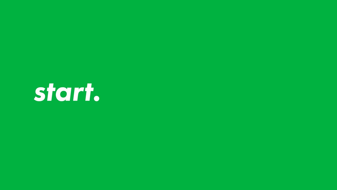 Animation of start text on transparent background