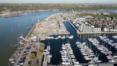 chatham maritime marina and river medway kent uk