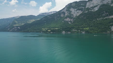 Breathtaking-Switzerland-lake-and-mountains-landscape-cinematic-aerial