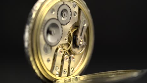 vintage pocket watch mechanism close-up