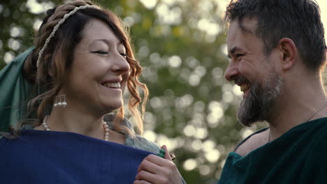 couple in medieval costumes