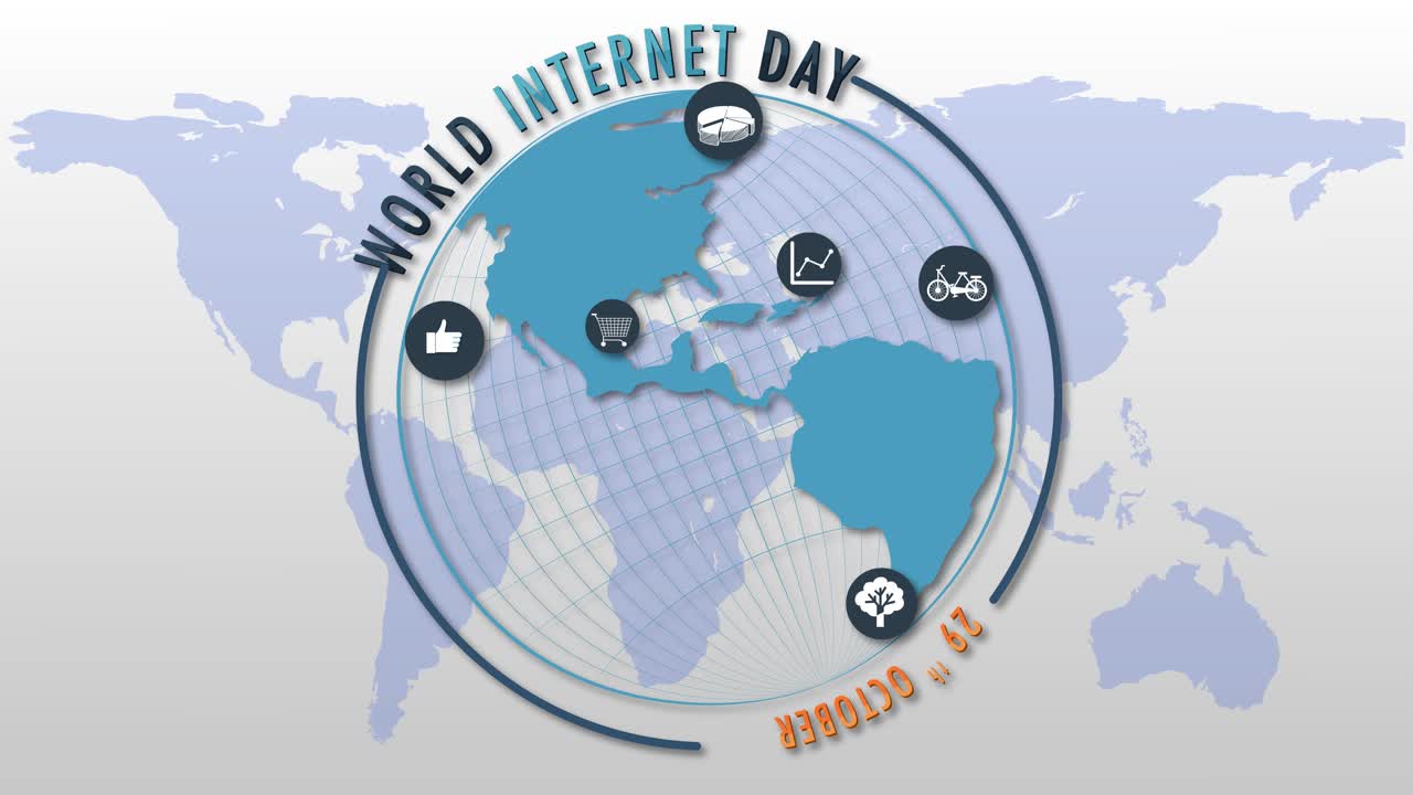 글로벌 인터넷 연결 테마를 보여주는 애니메이션