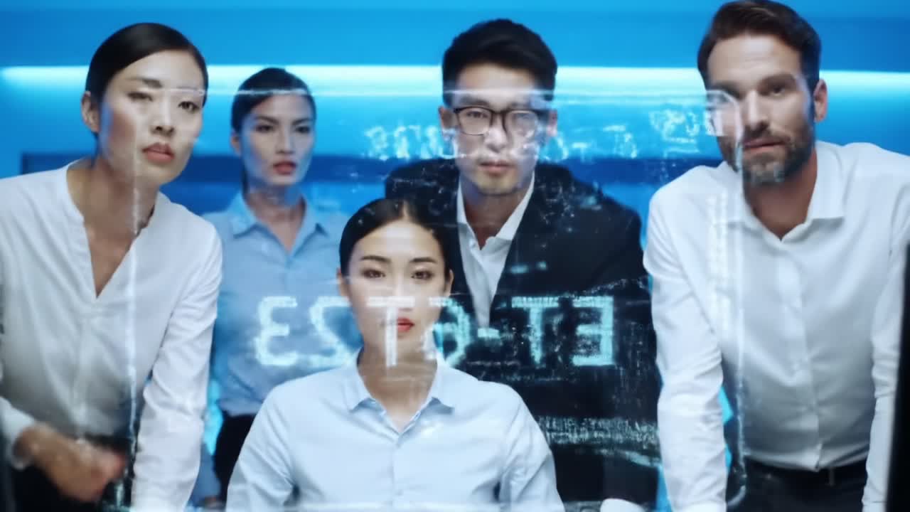 A Team of Professionals Analyzing Data in a High-Tech Environment: Focused Expressions and Collaborative Efforts to Decode Complex Information