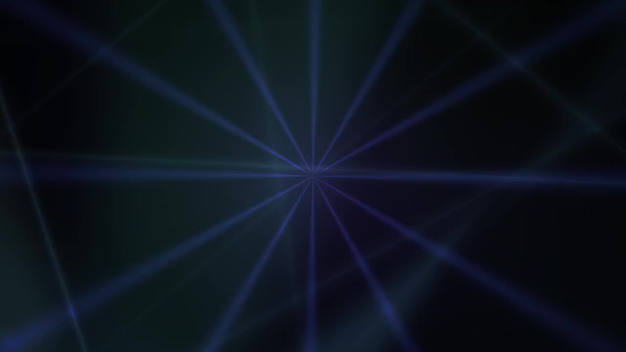 Abstrakt baggrund med roterende blå og grønne laserlysstråler.