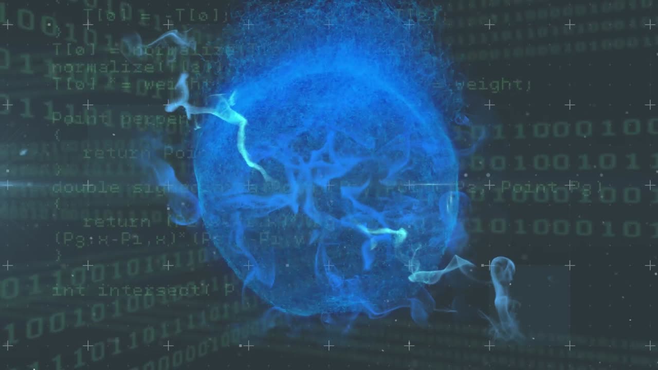 검은색 배경에 있는 데이터 처리에 대한 지구의 애니메이션