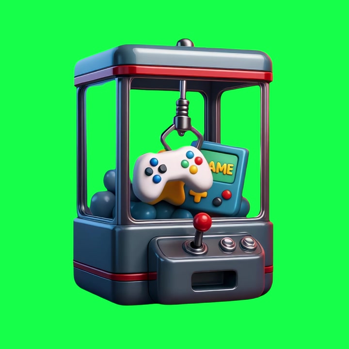 Stylized Claw Machine Failing to Grab Game Controller