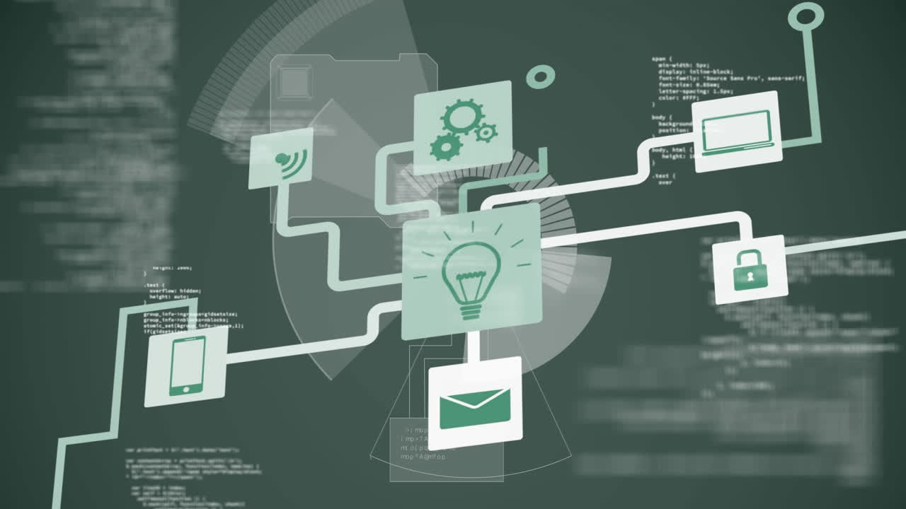 Animation of network of connections cloud computing