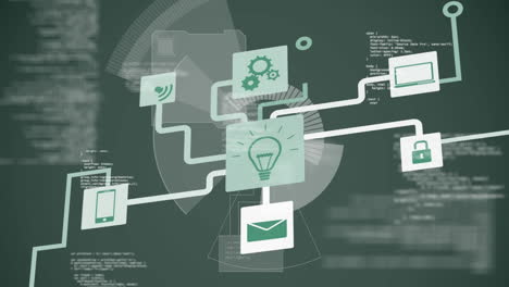 animação de rede de conexões de computação em nuvem