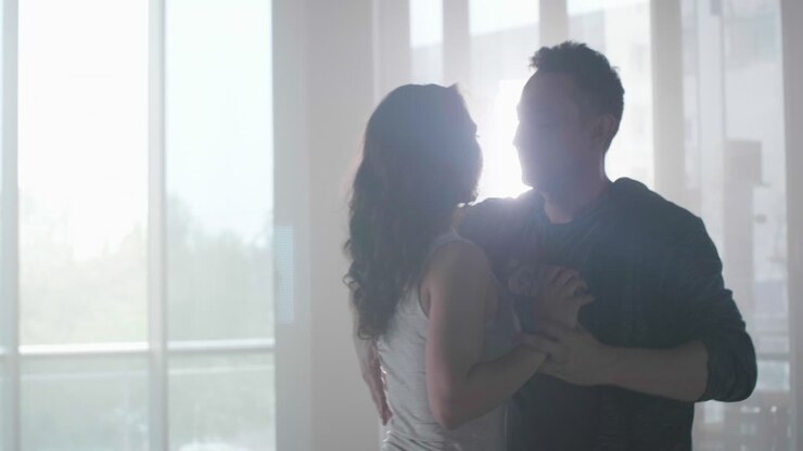 Couple Dancing Indoors
