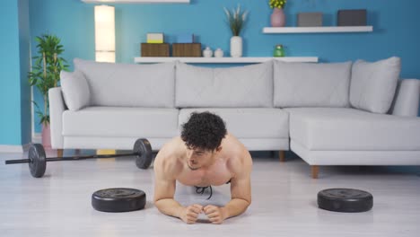 young athlete man doing sports exercising. healthy lifestyle.