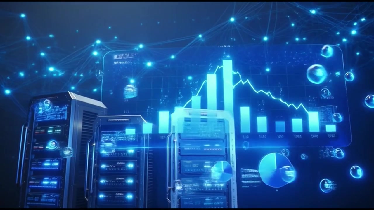 Rack server digitali con analisi dei dati fluttuanti e connessioni di rete