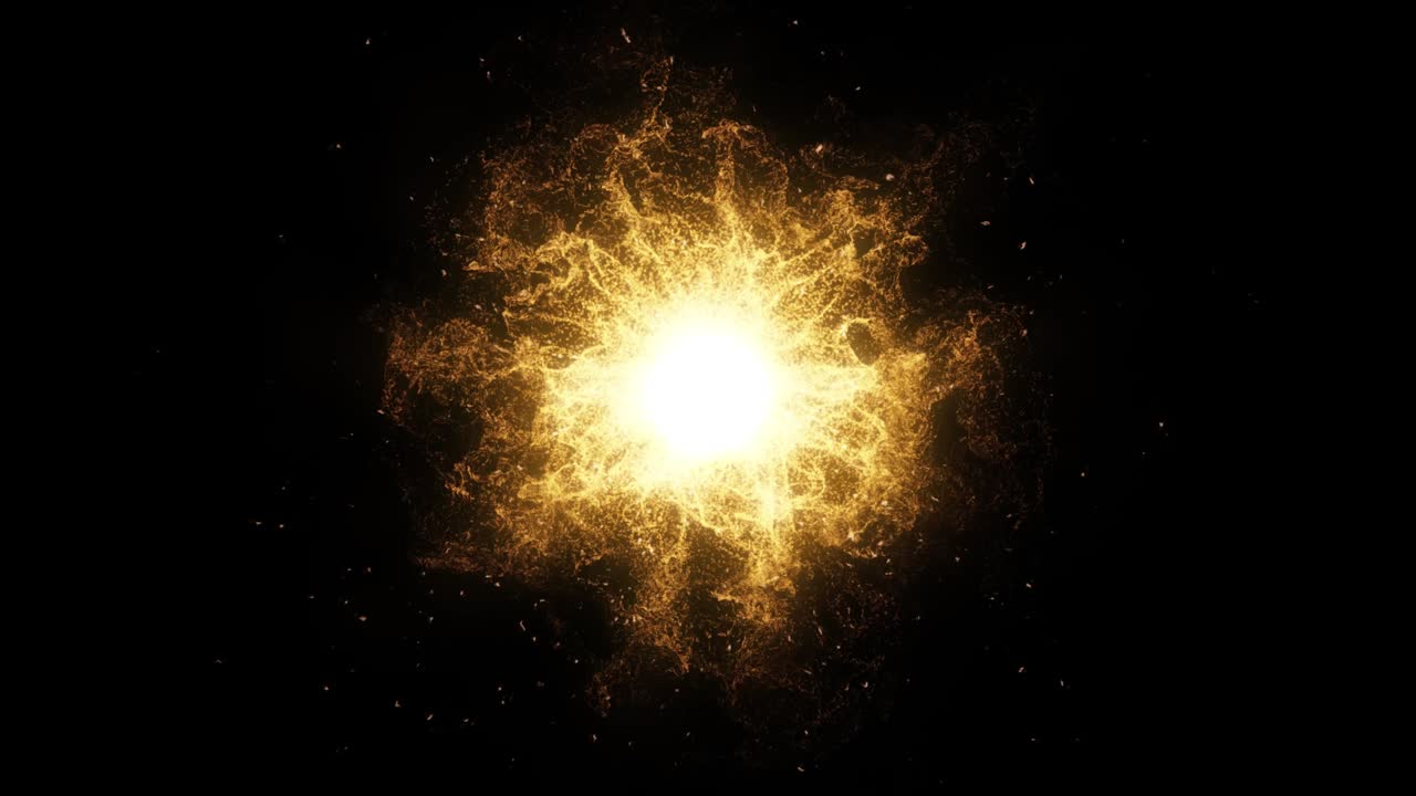 la explosión mágica dorada partículas de luz explosión rastro movimiento abstracto fondo brillante.