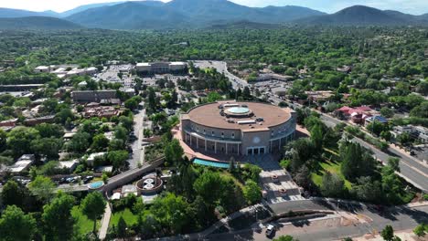 new mexico capitol building in downtown santa fe during summer