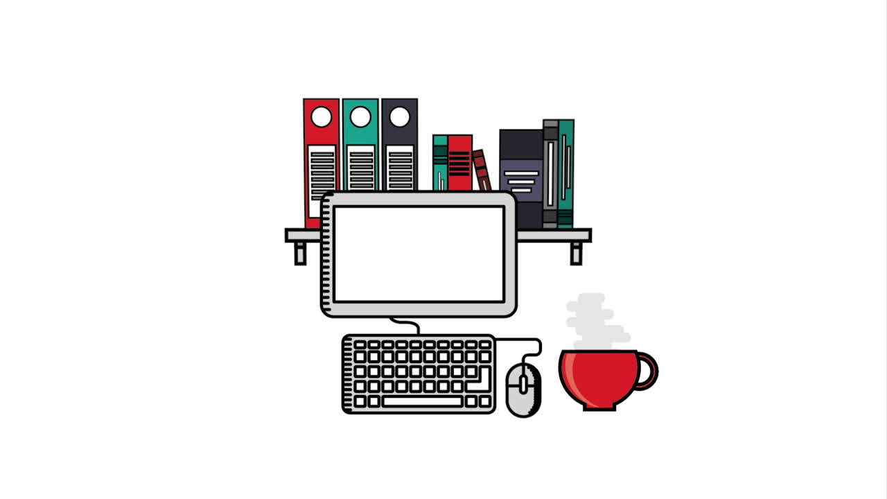 Design af kontorikon, videoanimation HD1080