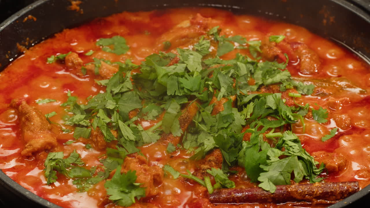 Indian food with cilantro