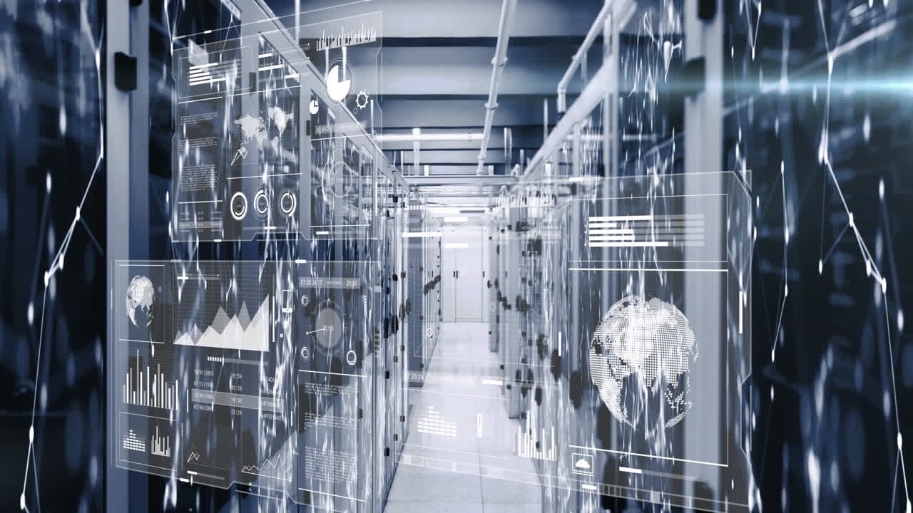 Animation of data processing over computer servers
