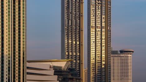 A-4K-time-lapse-of-IconSiam-Department-store-taken-from-Taksin-Bridge,-Bangkok,-Thailand