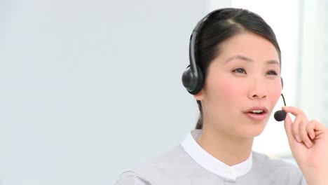 joyful businesswomen working in a call center