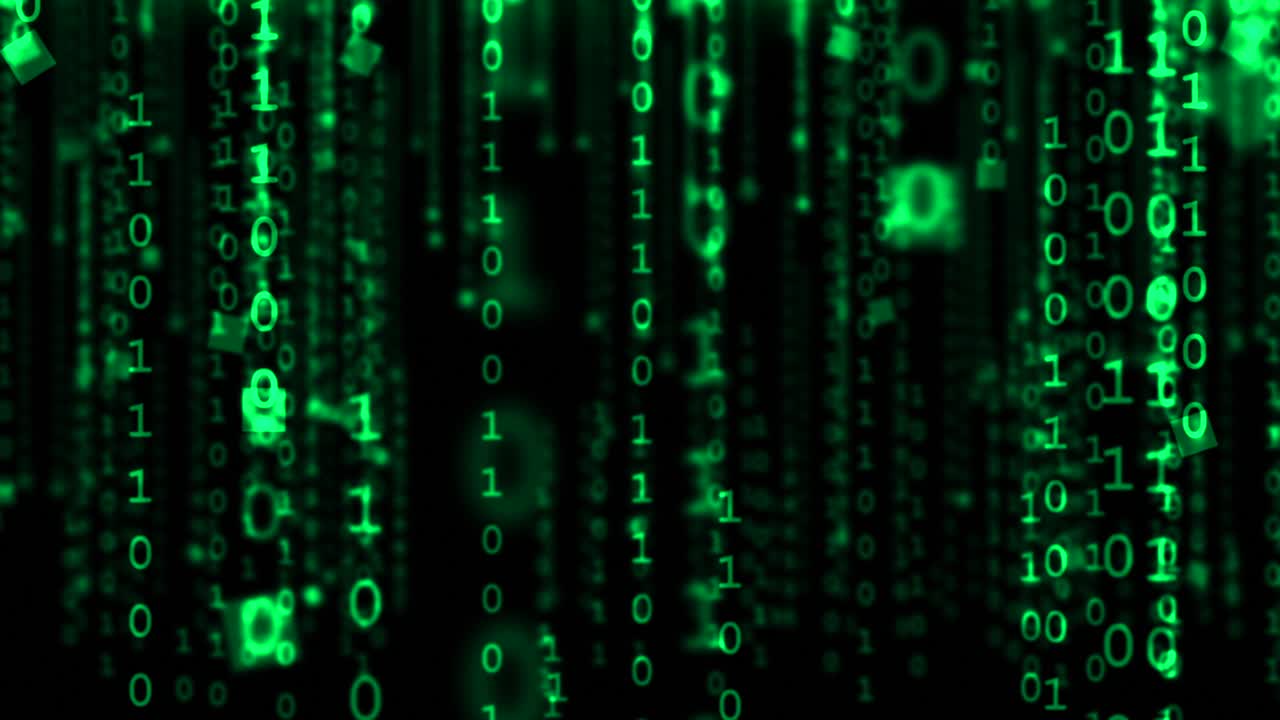 Binary Code Innovation Technology Animation - 4K Loopable