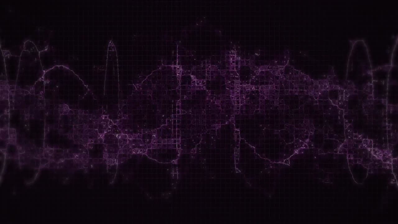 Animation of dna strand spinning over purple fireworks