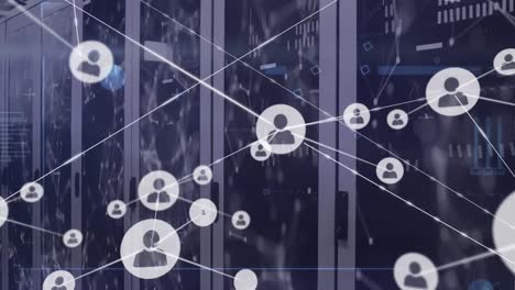 animazione della rete di connessioni sulla sala server