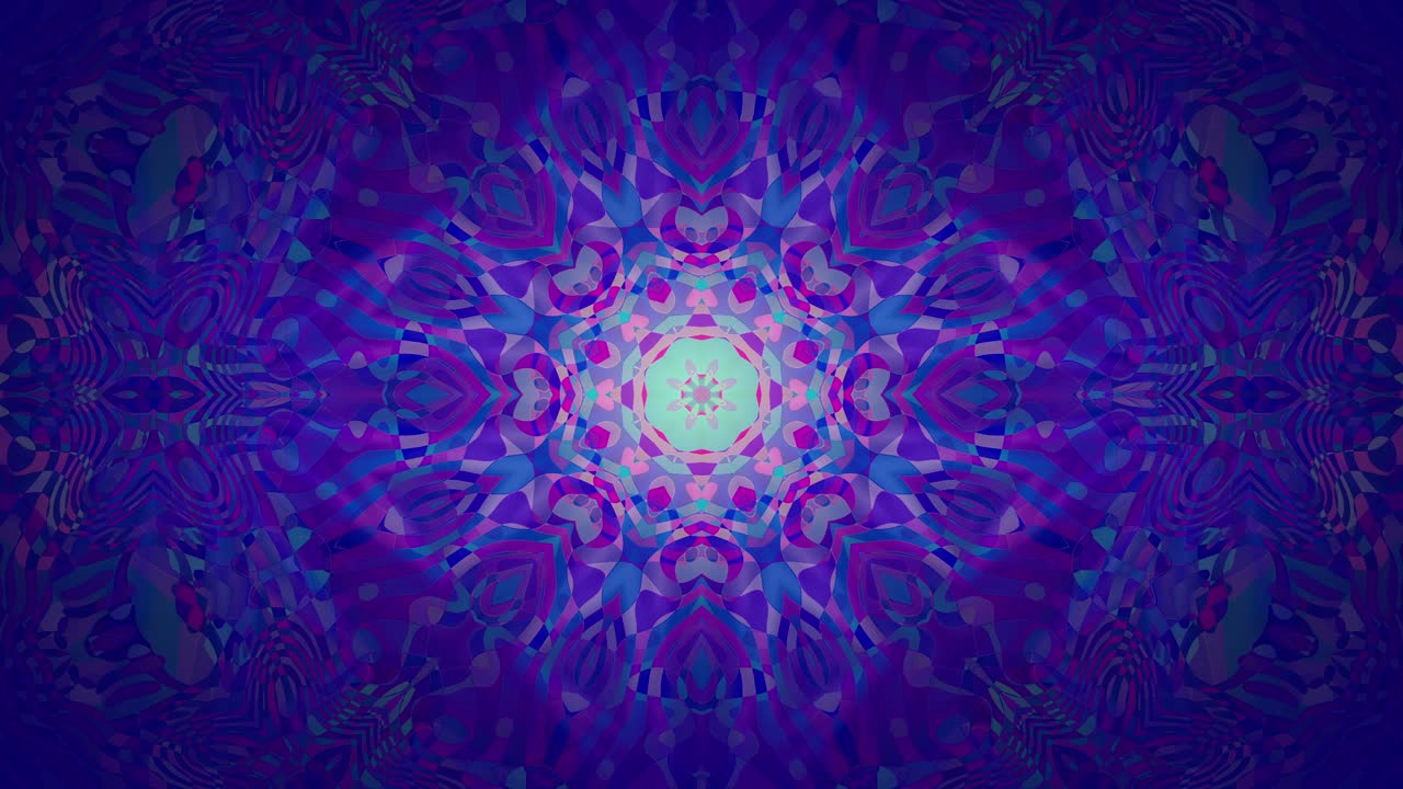 Loopable Psychedelic Kaleidoscope with Vibrant Swirling Mandala Patterns - Mesmerizing Motion, Shifting Abstract Patterns with Vibrant Colors