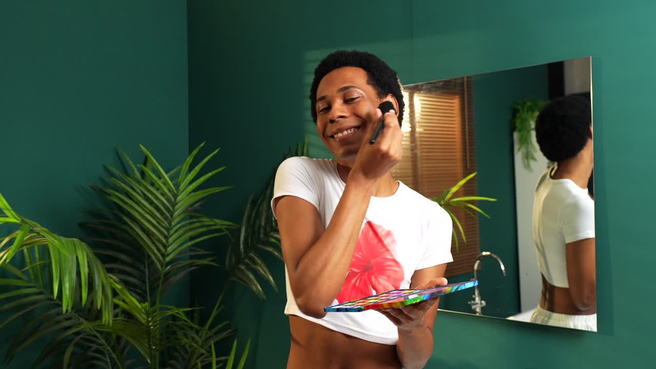 Person applying makeup