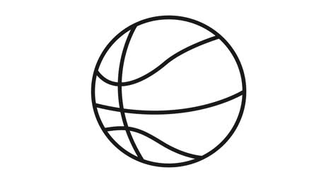 graphic animation of hand drawn basketball. 4k element with alpha channel