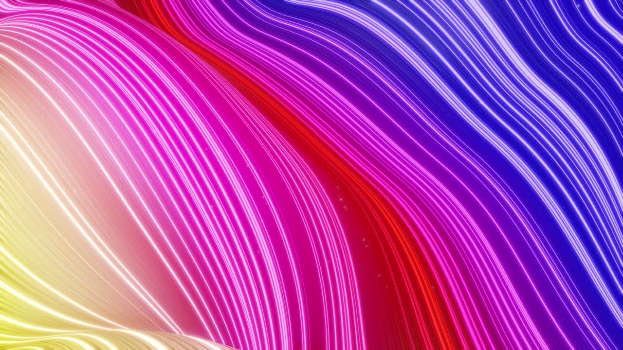 표면에 파동의 아름다운 추상적인 배경, 무지개 색의 그라디언트, 파동 또는 파동이 액체에 있는 줄무 직물 표면으로 extruded 선.