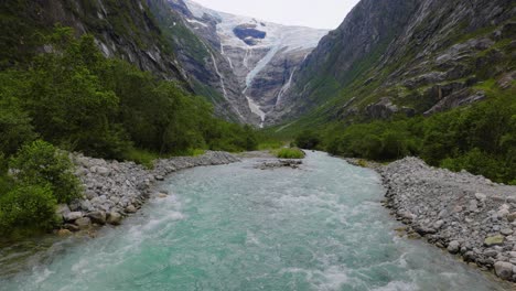 glacier kjenndalsbreen beautiful nature norway natural landscape.