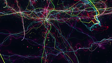 bucle de rayas de luz de partículas frenéticas
