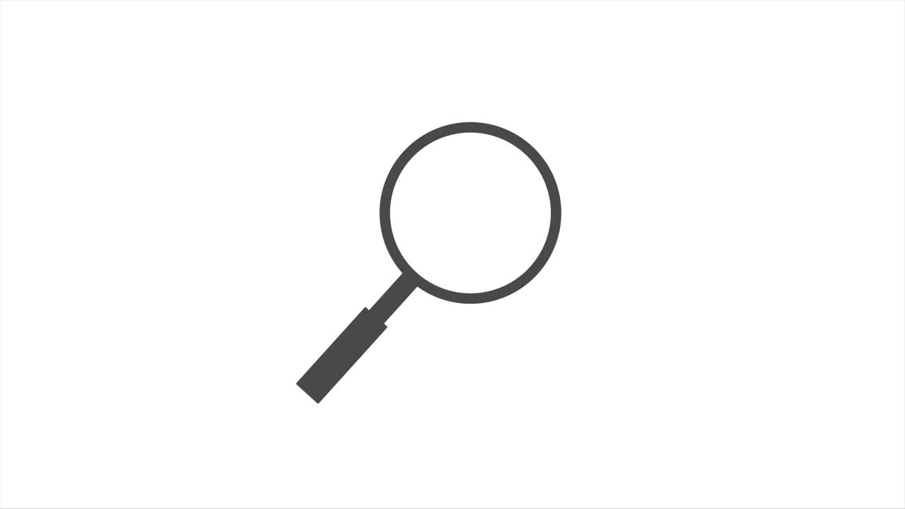 4k Search line icon motion graphic animation with magnifying glass 4k