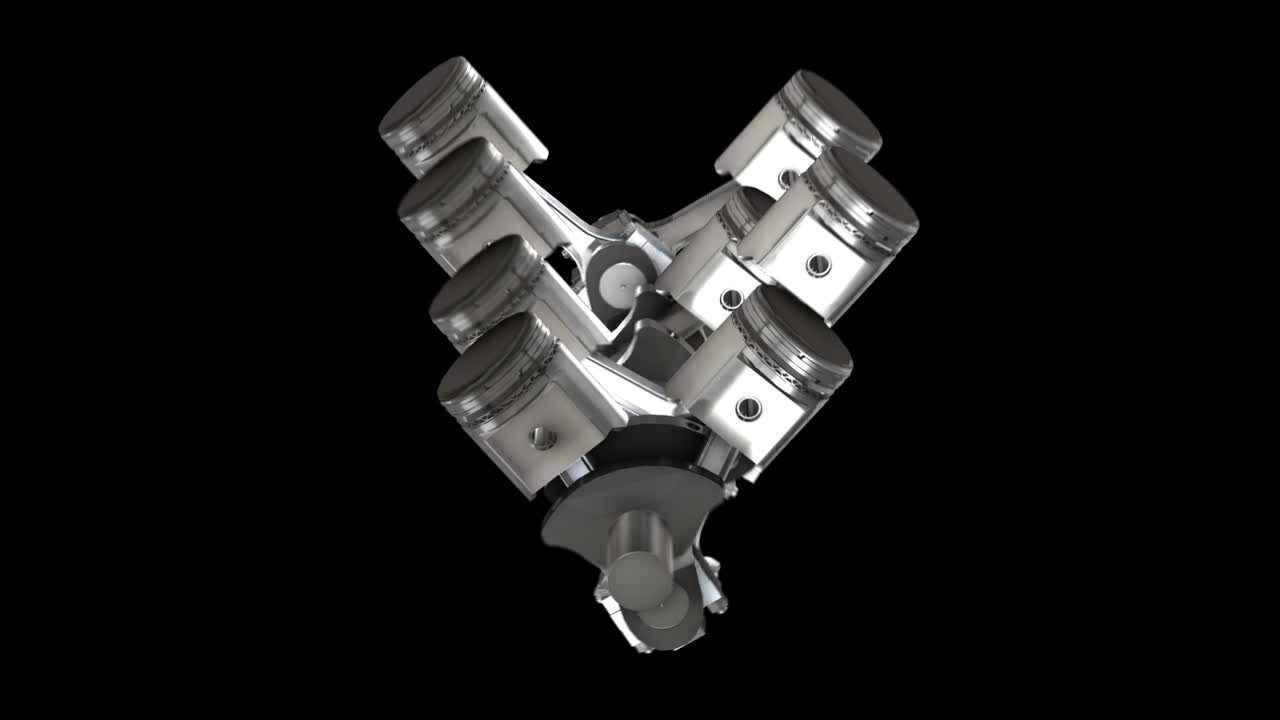엔진 피스톤과 크랭크 샤프트 3d 모델