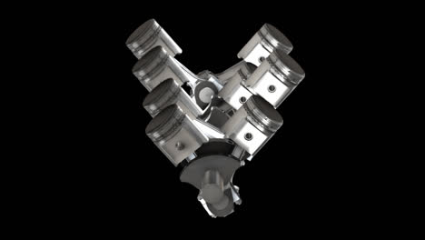 engine piston and crankshaft 3d model