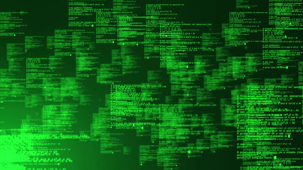 4k programming source scrolling digital code abstract background software development process