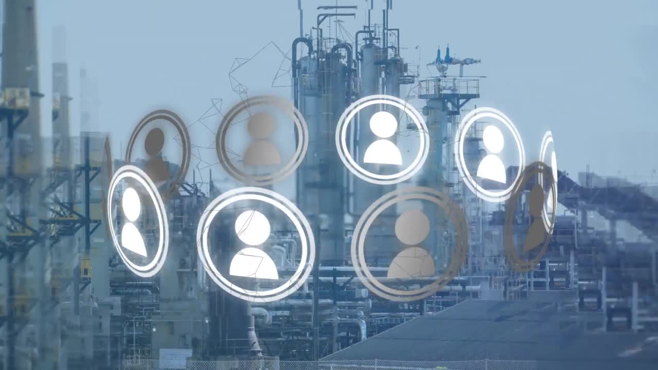 animación de la red de conexiones a través de la fábrica