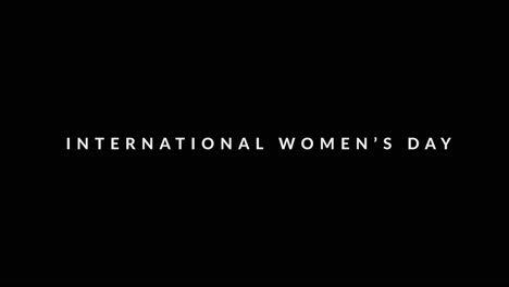 stylish international women's day animated tekst - animation motion graphics replacable black background