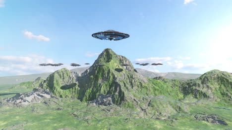 ufos over mountains