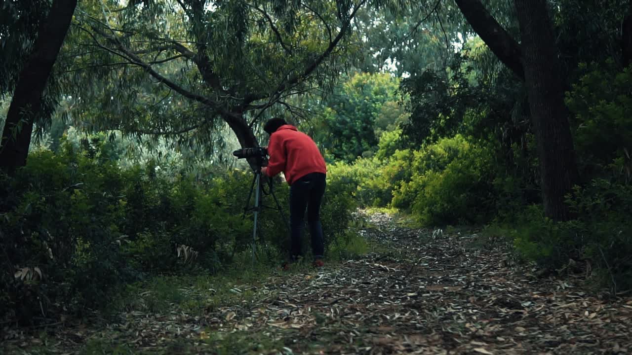 young boy photographer in the jungle