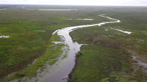 wetlands of northeast argentina shooted with drone