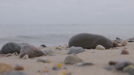 rocks on the shore of baltic sea, gdynia, redlowo district, poland