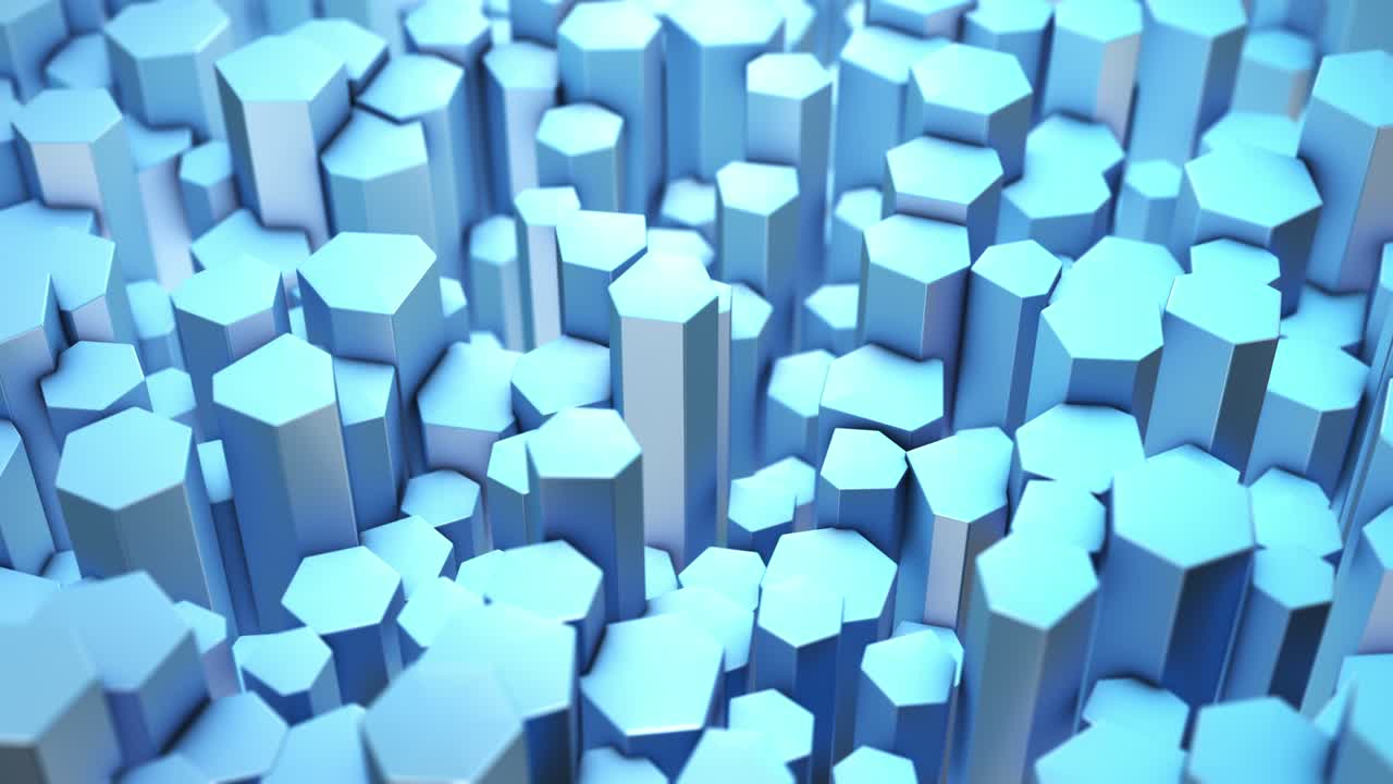 추상적인 육각형 기하학적 모양 배경 애니메이션 완벽한 루프