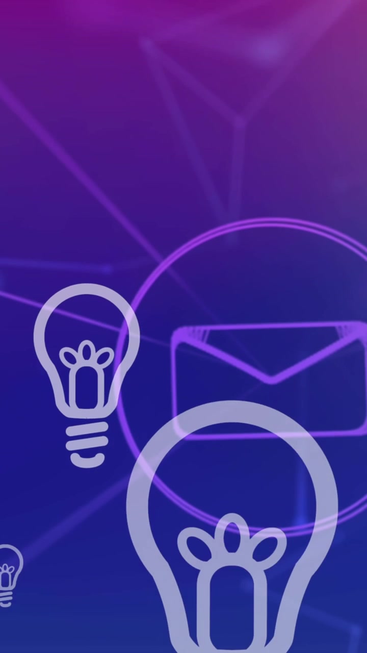 Animazione di lampadine su rete di connessioni