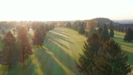 dramatic sunshine at pitch and putt golf course