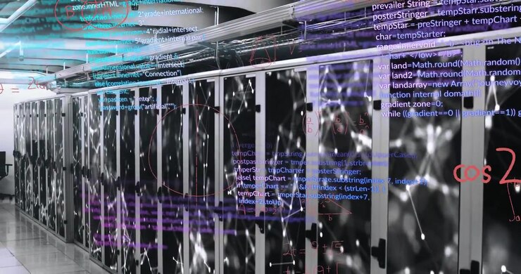 Animation of mathematical equations and data processing over computer servers