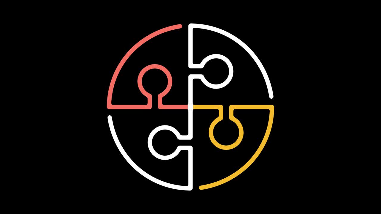 Successful Team Line Icon Animation with Alpha